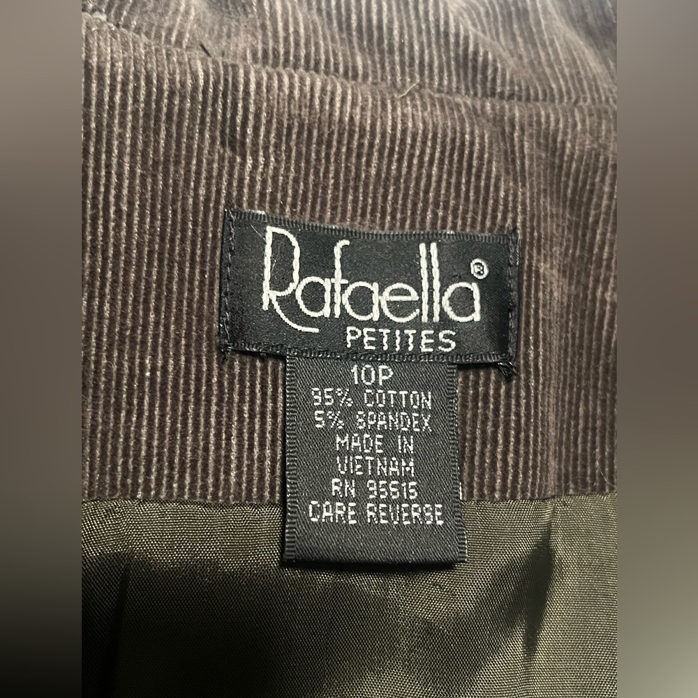 Rafaella Petites Women’s Dark Olive Green 2 BF  LS Corduroy Jacket Size 10P - Picture 7 of 13